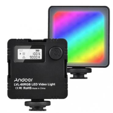 Andoer LVL-60RGB ミニ 2 色 LED ビデオ ライト